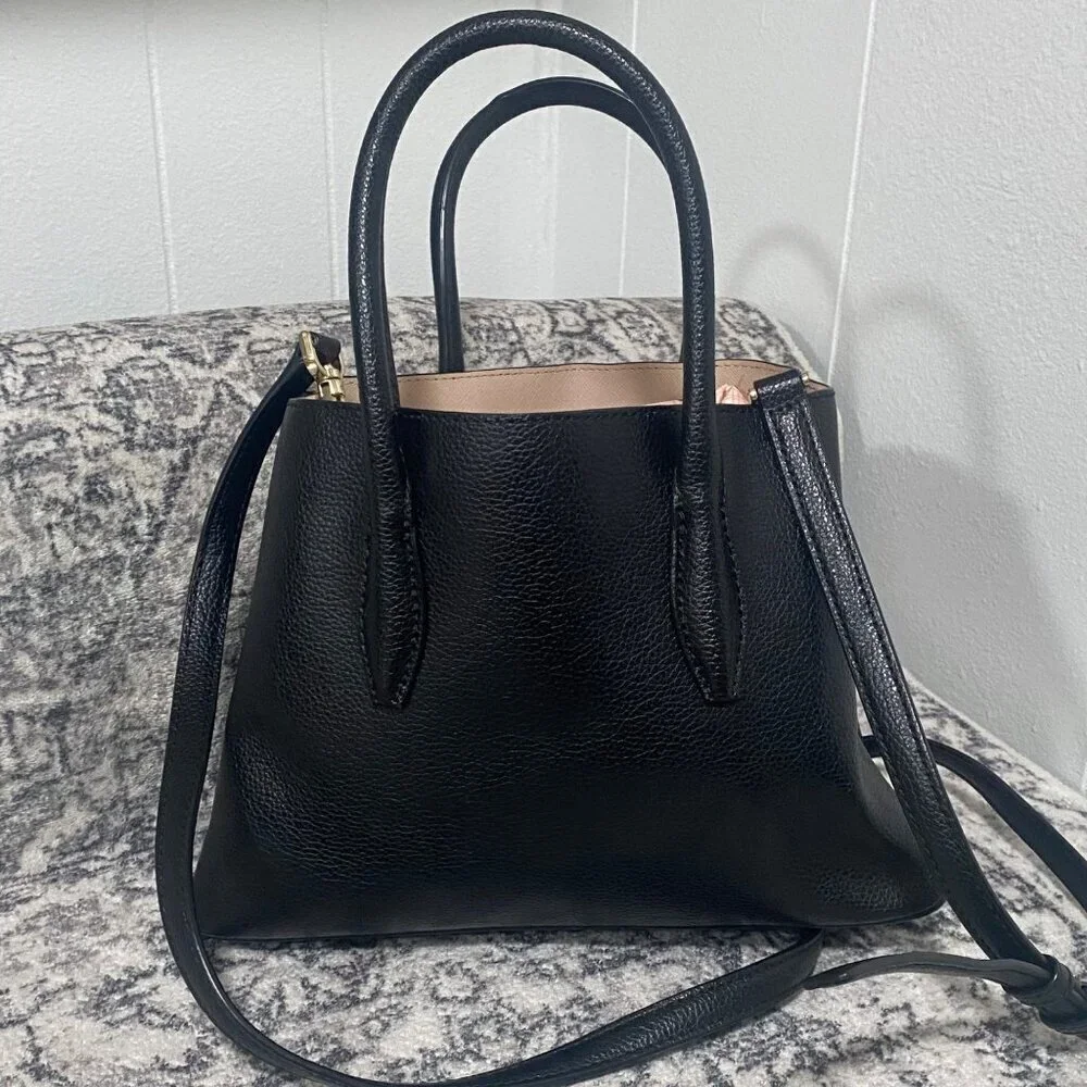 Kate Spade New York EVA Leather Small Satchel in Black